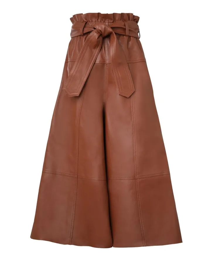Zimmermann Shorts and Pants Natura Leather Cropped Pant Toffee 8211 Women