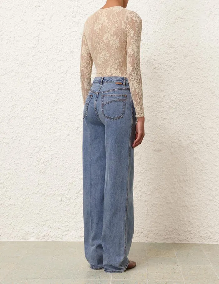 Zimmermann Shorts and Pants Wide Straight Jean Poseidon Blue 8211 Women