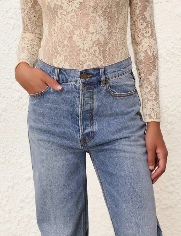 Zimmermann Shorts and Pants Wide Straight Jean Poseidon Blue 8211 Women