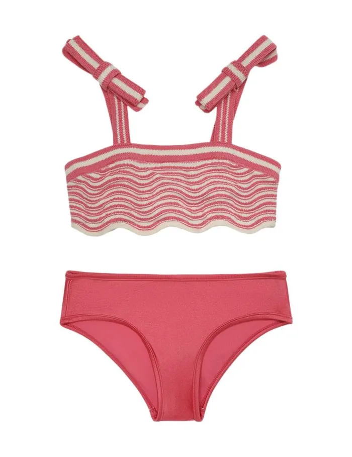 Zimmermann Swimwear Halliday Crochet Wave Bikini Pink 8211 Kids