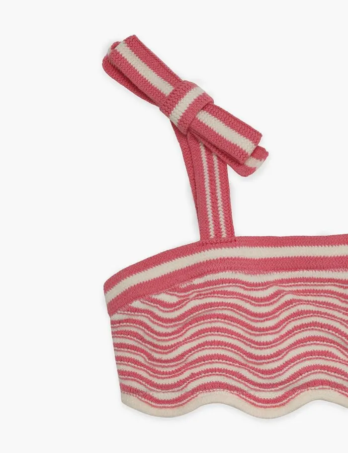 Zimmermann Swimwear Halliday Crochet Wave Bikini Pink 8211 Kids