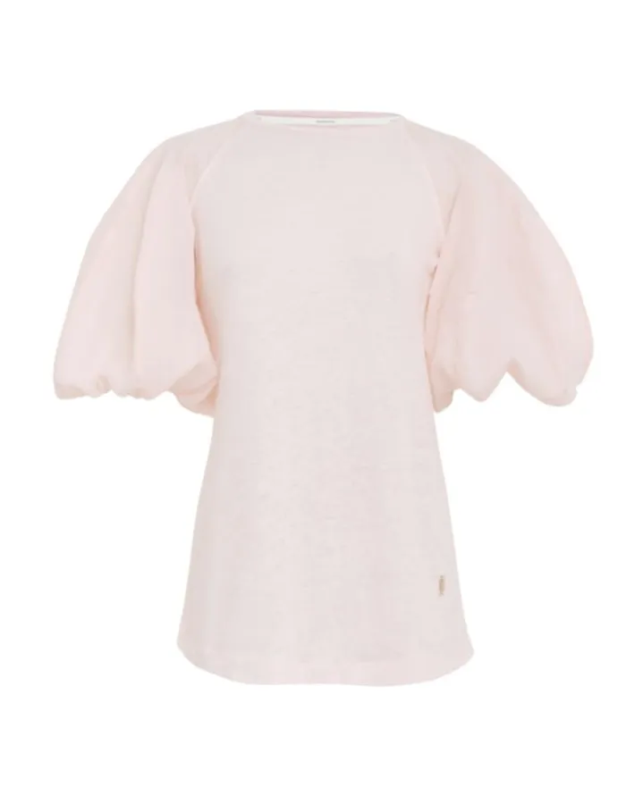 Zimmermann Tops Lantern Sleeve Tee Blush 8211 Women