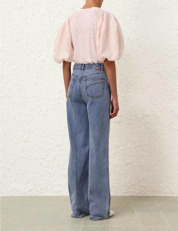 Zimmermann Tops Lantern Sleeve Tee Blush 8211 Women