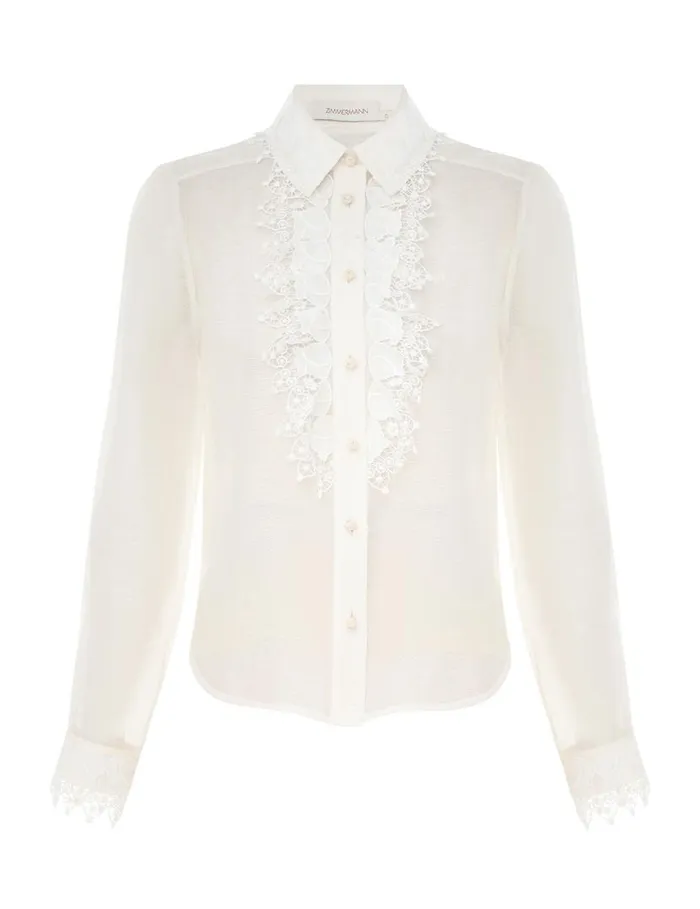 Zimmermann Tops Matchmaker Doily Shirt Ivory 8211 Women