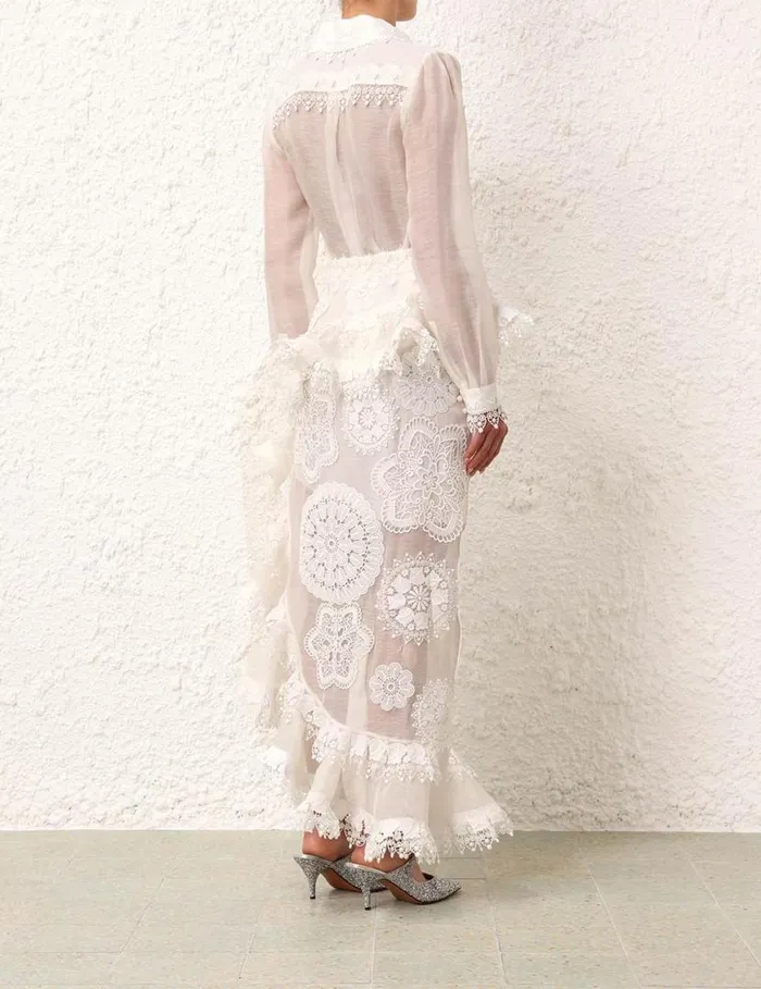 Zimmermann Tops Matchmaker Doily Shirt Ivory 8211 Women