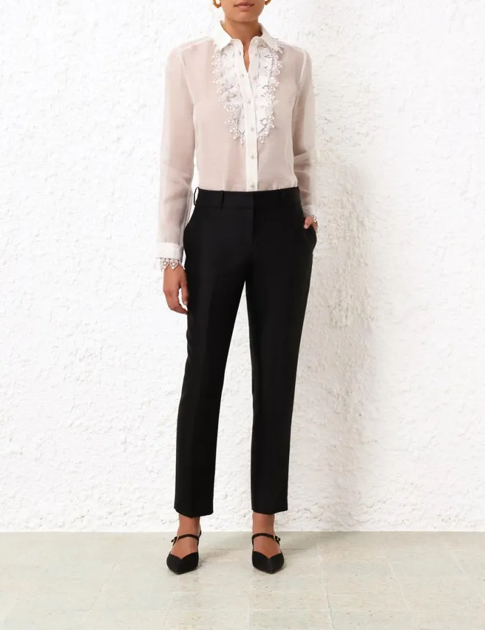 Zimmermann Tops Matchmaker Doily Shirt Ivory 8211 Women