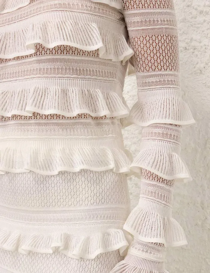 Zimmermann Tops Natura Frill Top Parchment 8211 Women