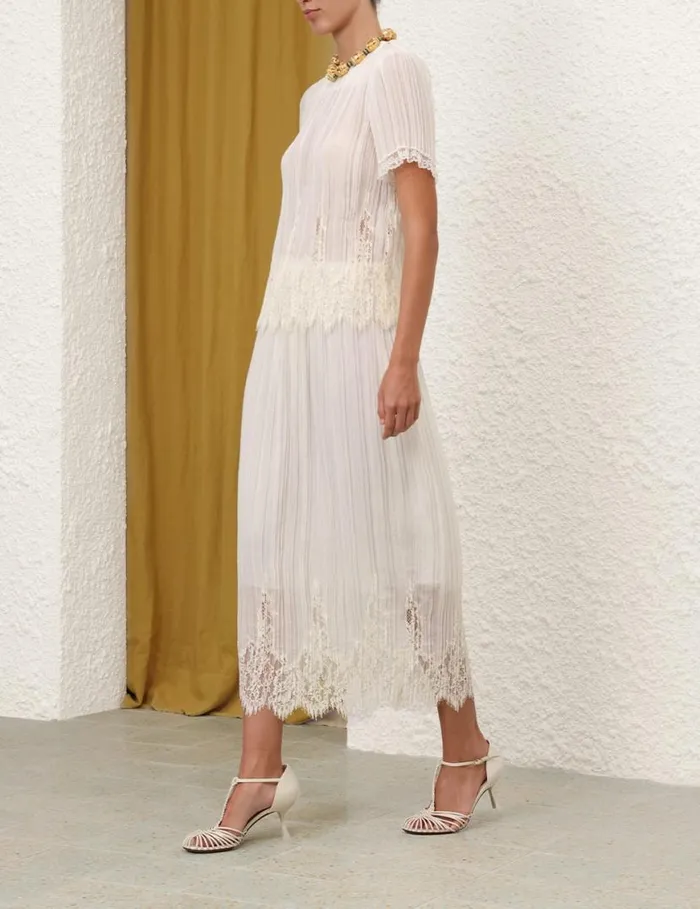 Zimmermann Tops Pleated Top Cream 8211 Women