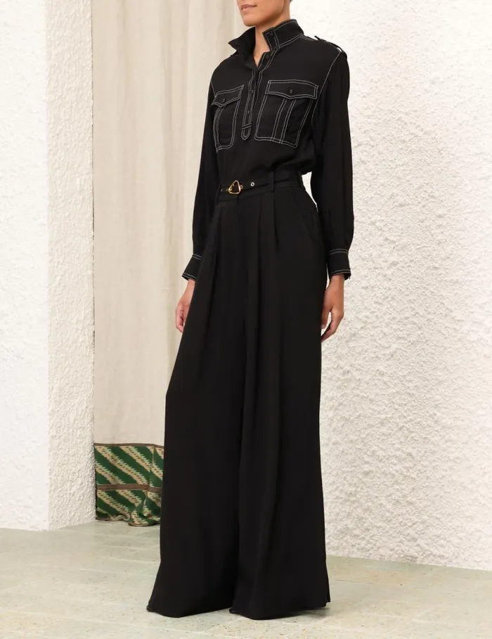 Zimmermann Tops Utility Blouse Black 8211 Women