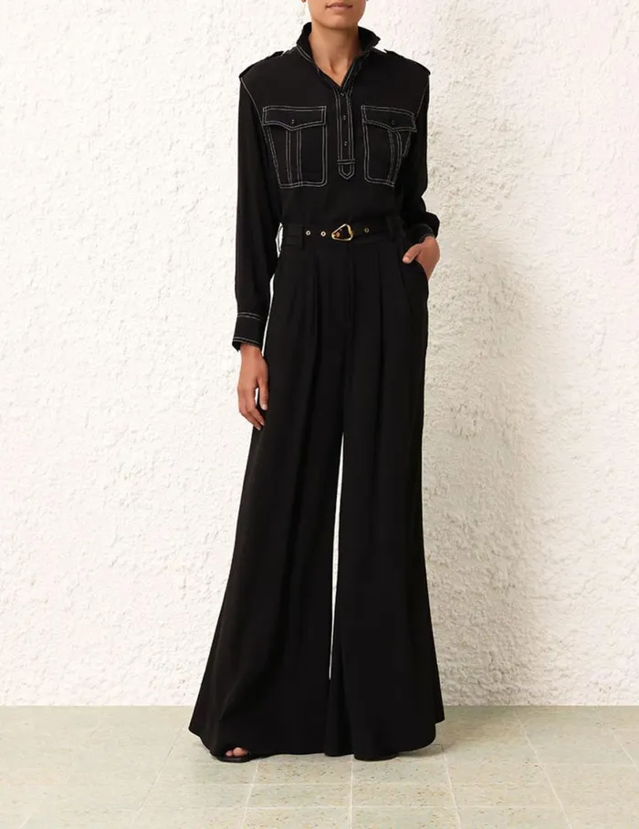 Zimmermann Tops Utility Blouse Black 8211 Women
