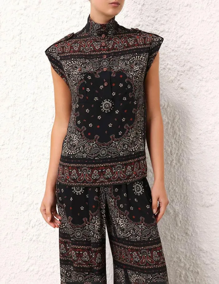Zimmermann Tops Utility Shirt Black Bandana 8211 Women