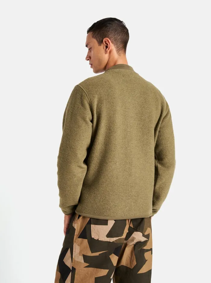 Zip Bomber In Lovat Wool Fleece Men Universal Works Fleece