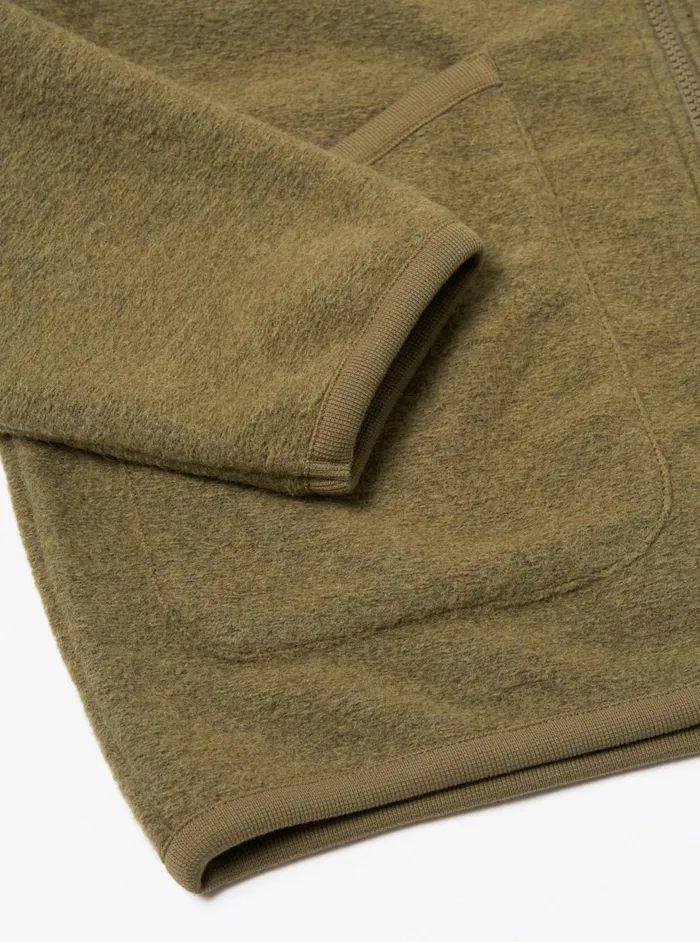 Zip Bomber In Lovat Wool Fleece Men Universal Works Fleece